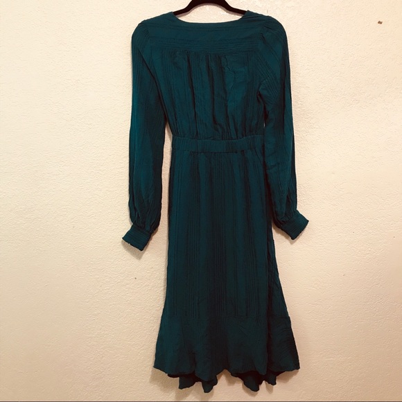 Anthropologie faux wrap midi boho dress high low - Picture 3 of 9
